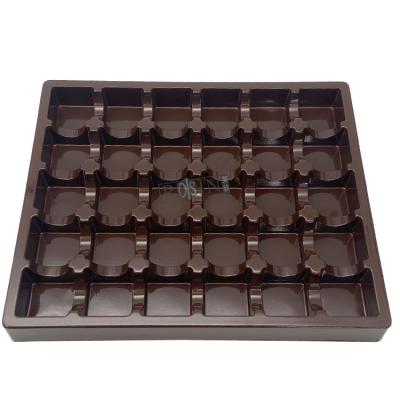 Brown Plastic Chocolate Packaging 30 Cavity Chocolate Blister Tray Disposable