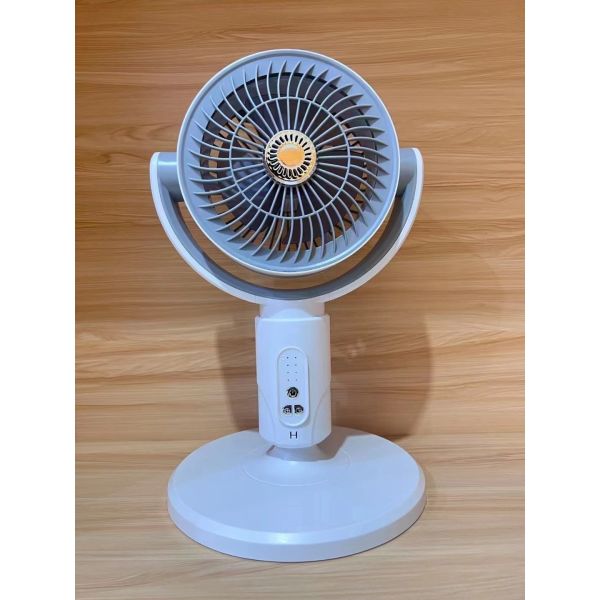 Adjustable Height 4000mA Portable USB Rechargeable Standing Fan With Timing Led Lamp Light