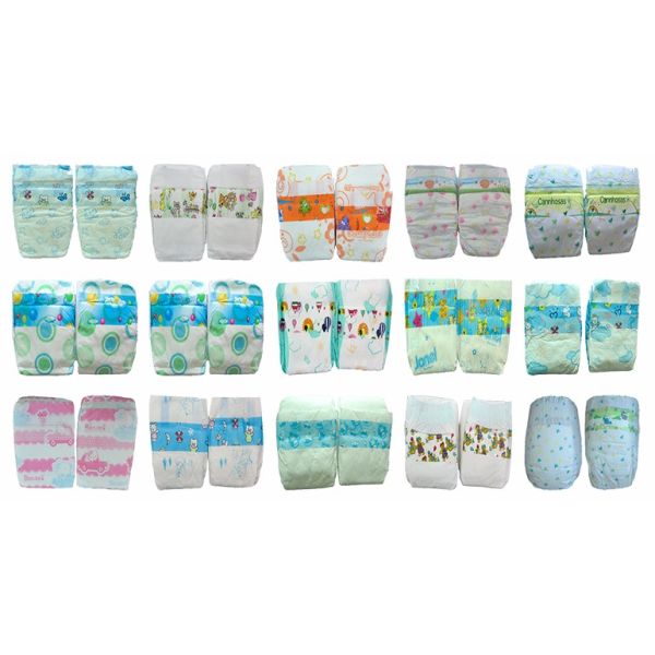 Do tecido natural do bebê da marca própria do algodão parte superior macia super descartável - folha