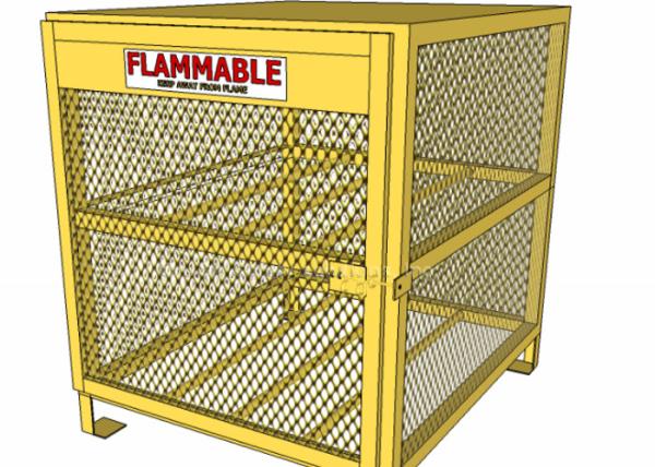 Yellow Color Gas Cylinder Cages Pad Lockable Easily Assembled / Dissembled 