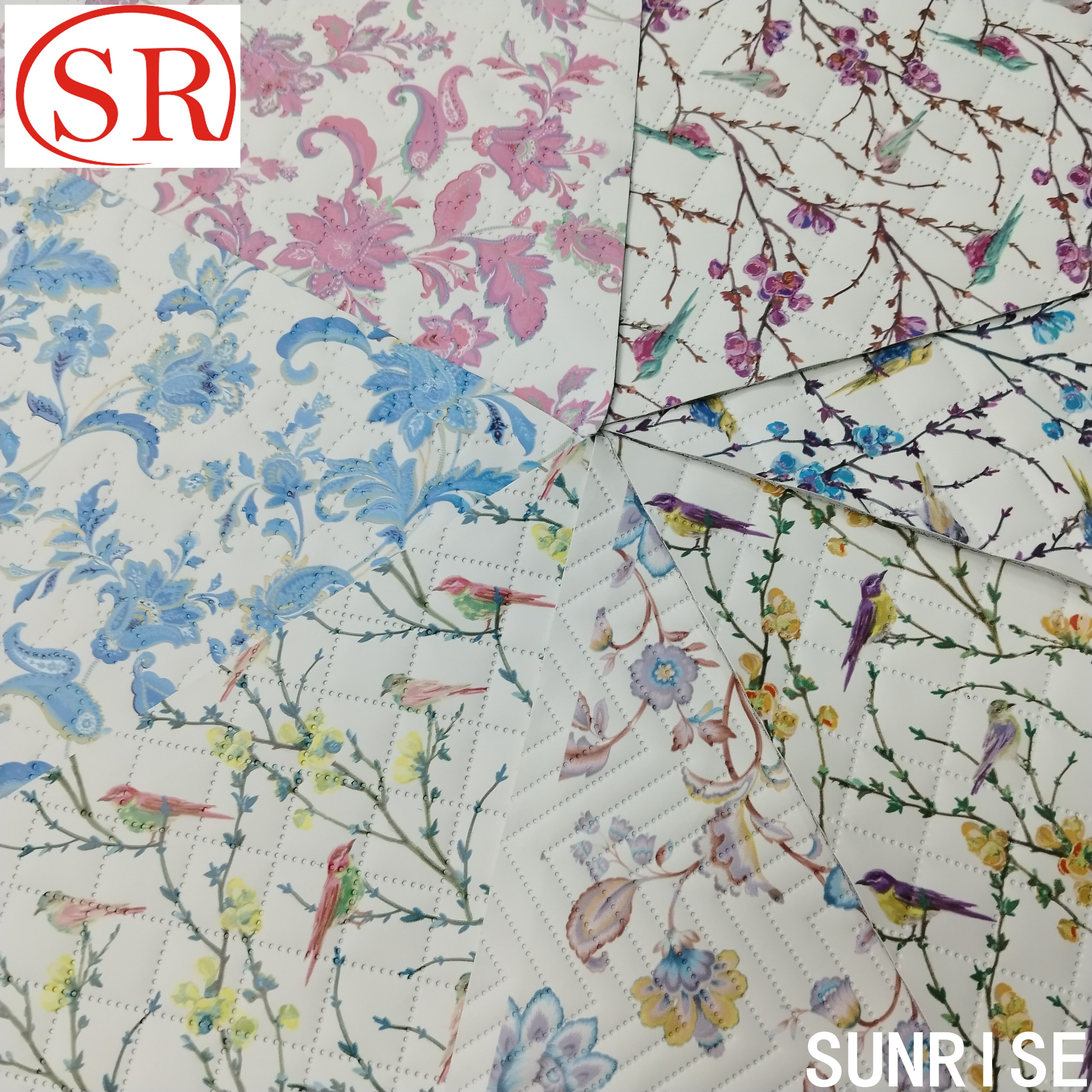 Customize Print PVC Artificial Leather Flower Printed PVC Faux Leather for Cars Seat