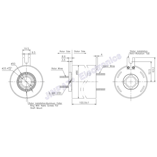 Внутренний диаметр 25.4mm через снабжение жилищем сплава алюминия кольца выскальзывания скважины