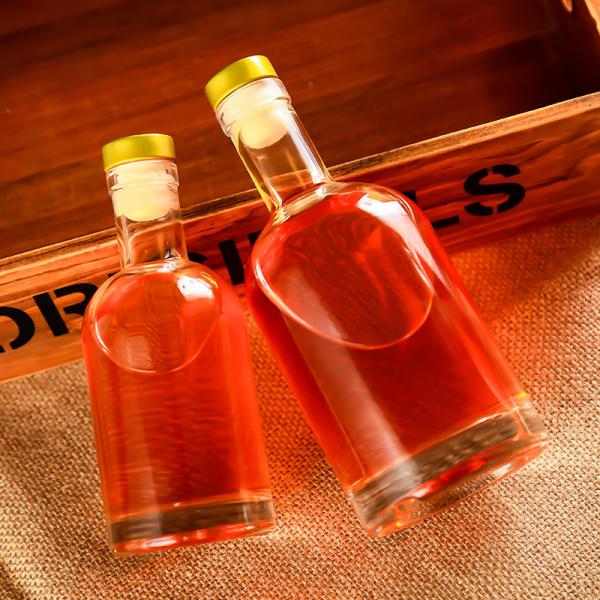 Garrafas de vinho de vidro vazias da vodca clara feita sob encomenda com Cork Lid 750ml 500ml 375ml