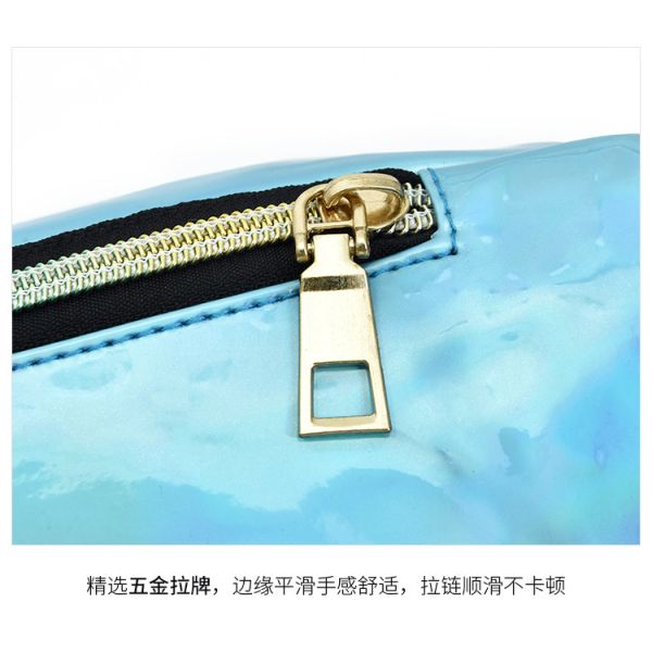 Unisex Holographic Fanny Pack with Adjustable Belt for Rave Festival Travel Party
