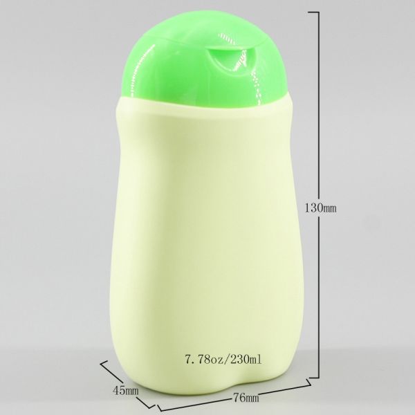 7.78oz/230ml HDPE Baby Cream Bottle Flip Top Cap Body Lotion Emollient Cream Cosmetic Bottle Customized Plastic Bottle
