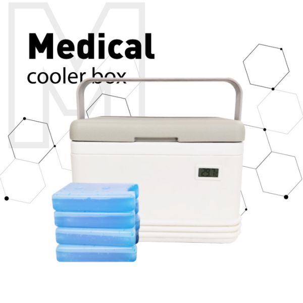 White Medical Cooler Box 8L Medical Cool Box With Thermometer