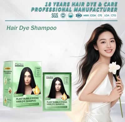 Herbal Formula OEM Bubble Dye Shampoo MOQ 5000 Pieces 3 in 1 Hair Color Shampoo for Black Hair  Hair Dye Cream Manufacturer Supply