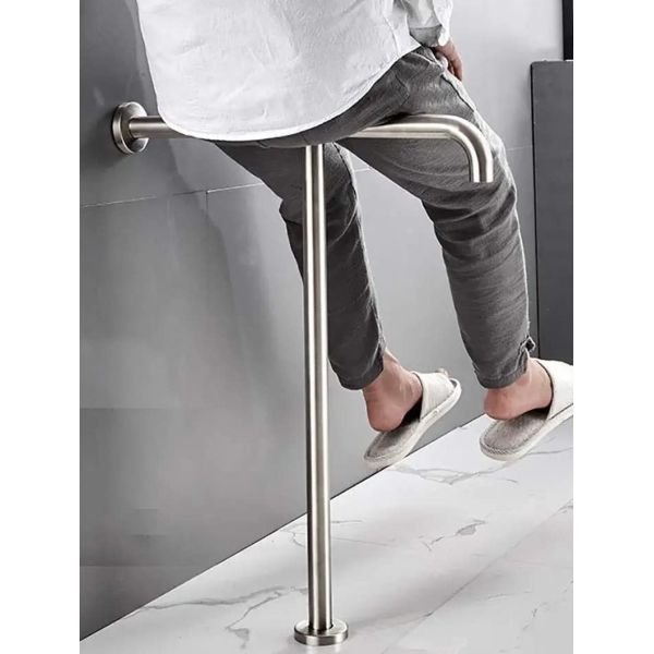 T Shaped Stainless Steel Grab Bar With Mirror Polishing Brushed Nickel Color
