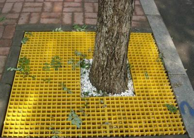Assoalho plástico moldado da fibra de vidro que raspa para a aprovação do GV da cor do amarelo da árvore