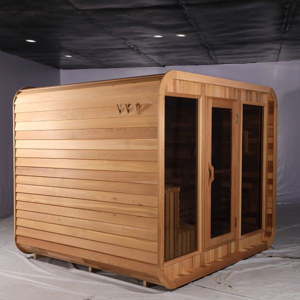 Pure Canadian Red Cedar Wooden Cube Sauna Outdoor Dry Sauna Room