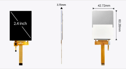 2.4 Inch IPS TFT LCD Display with 300 Nit Brightness 800:1 Contrast Ratio and