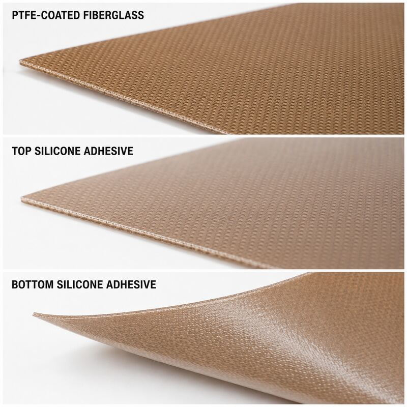 Double-Sided PTFE Tape / Double-Coated PTFE Tape / PTFE Fiberglass Mounting Tape with Silicone Adhesive on Both Sides for Gasket Positioning, Wear Pads and Equipment Assembly