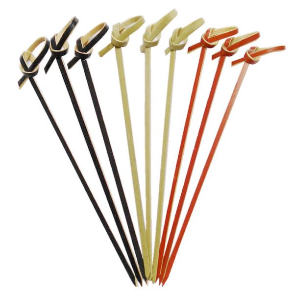 Multicolor Party Bamboo Knot Picks , Nontoxic Bamboo Toothpicks With Knot