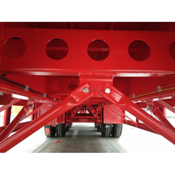 12 Wheels 13 Meters Platform Semi Trailer 3 Axles Low Alloy Steel Material