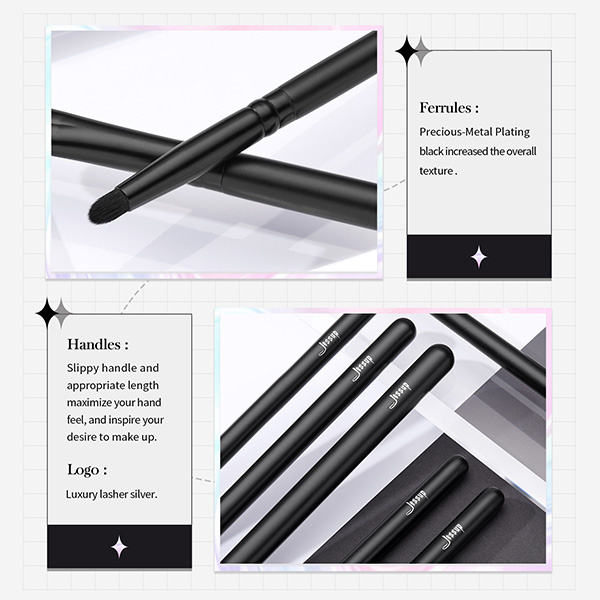 Jessup Black 12pcs Essential Eye Makeup Brush Set Private Label Makeup Line Factory Mixed hair Brushes T322