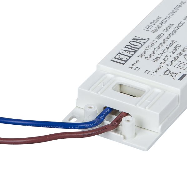 Bathroom Cabinet Integrated System Custom LED Power Supply ODM Letaron US 120VAC 12V 12W LED Power Supply Driver for Mirror Cabinet Lighting