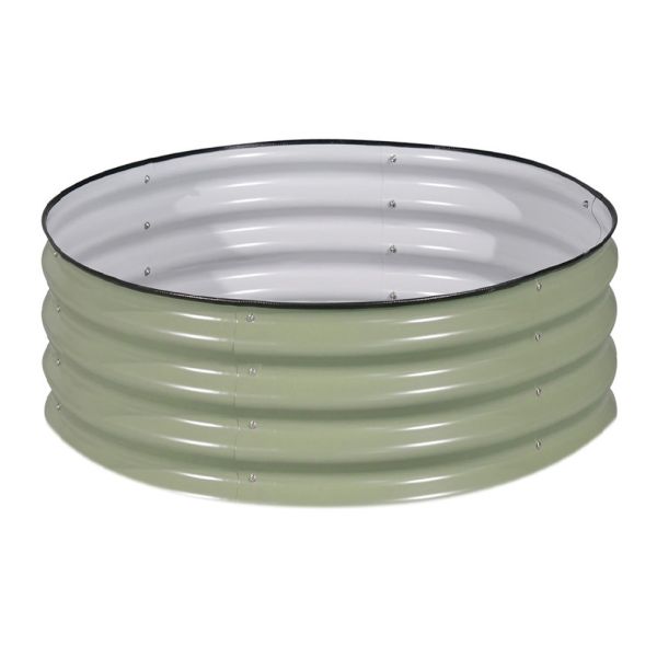 Galvanized Planter Garden Boxes Outdoor Galvanized Steel Round Raised Garden Planter 3.5x0.92 Ft
