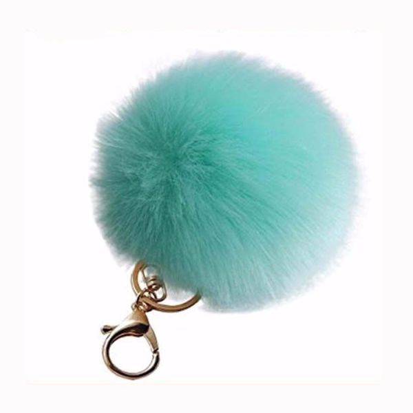 Hot sale pom pom custom fur ball keychain for handbag bag decoration