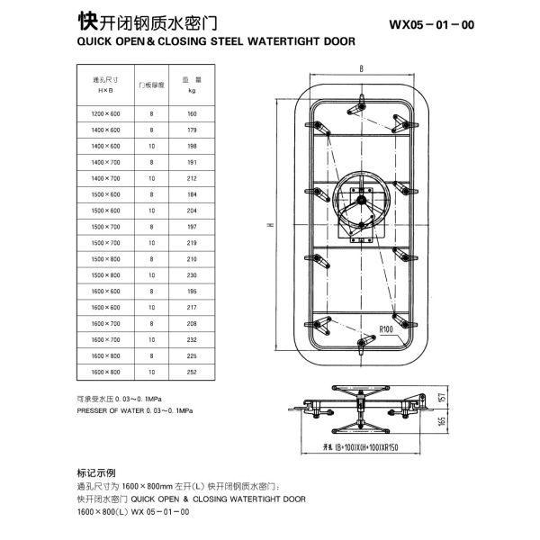 Fire - Proof Steel Marine Watertight Doors For Ship With Singlle Handle