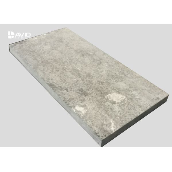 Decorative Grey Limestone Step Treads 60x30x2cm With Natural / Flamed Surface