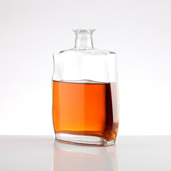 Custom Luxury Wine Whisky Vodka Tequila Square Glass Bottle with Hot Stamping and Cork