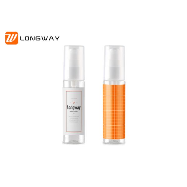 30ml clear plastic PET bottle with PP treatment pump dispenser for lotion cream bottle