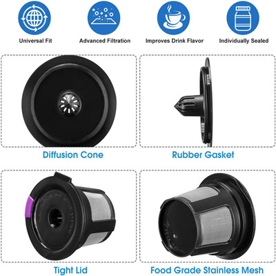 Фильтры кофе Эко универсальной подгонки нержавеющей стали многоразовые дружелюбное