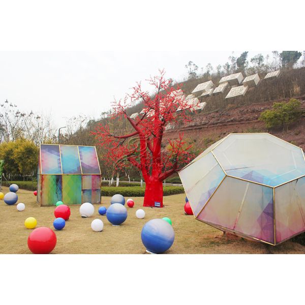 Eco Friendly Red Lantern Silk Material Hand Made Chinese Festival Lantern