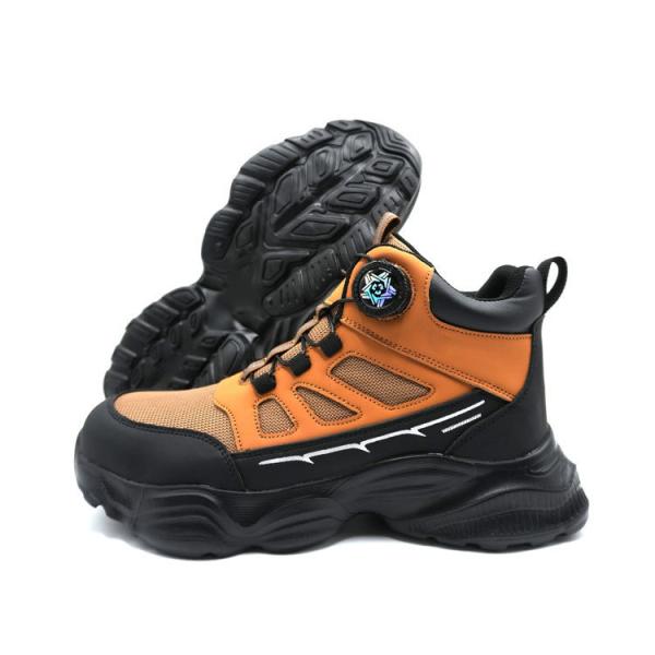 Unisex Microfiber Leather Work Shoes Steel Toe Anti Smashing Construction Safety Shoes