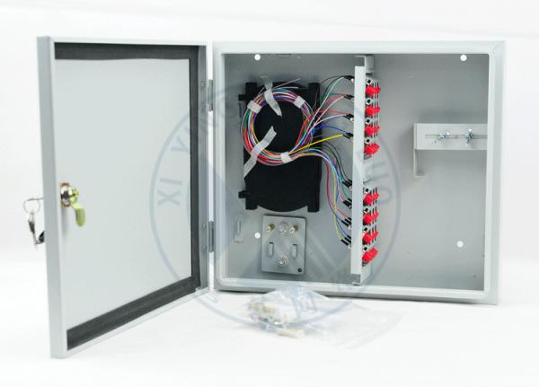 Outdoor IP65 wall mounted 12 / 24 ports fiber optic terminal distribution box