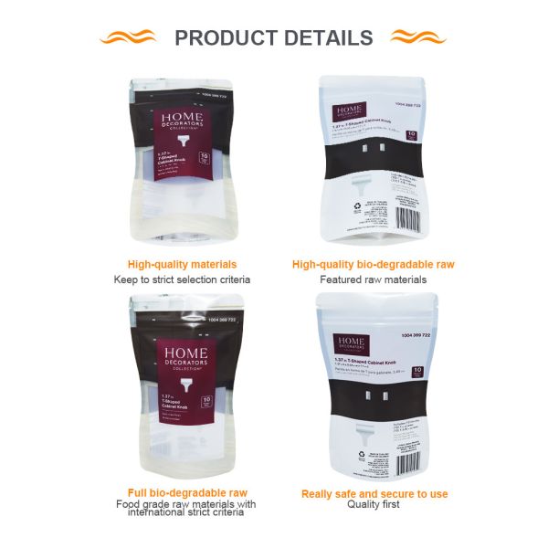Upright Zipper Bag Polyester Film Degradable Bag Underwear Socks Packaging Bag