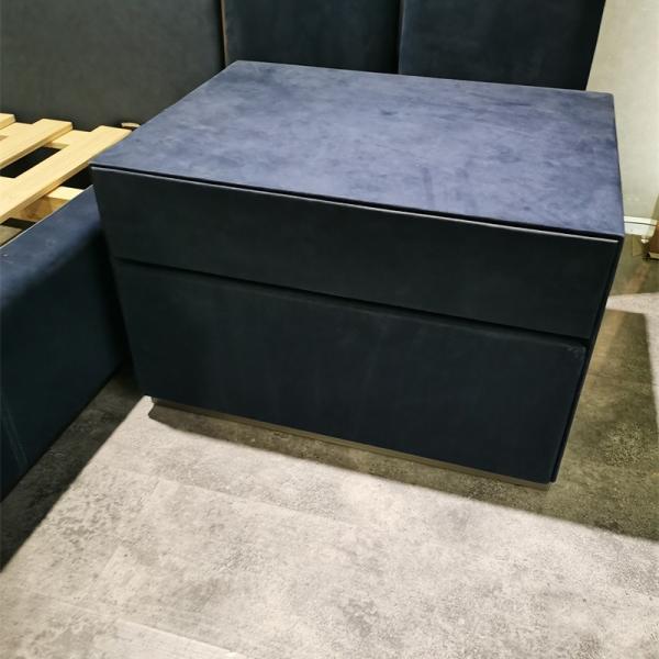 Bedroom Bedside Table With 2 Drawers Solid Wood Frame Luxury Modern Furnitures 600mm