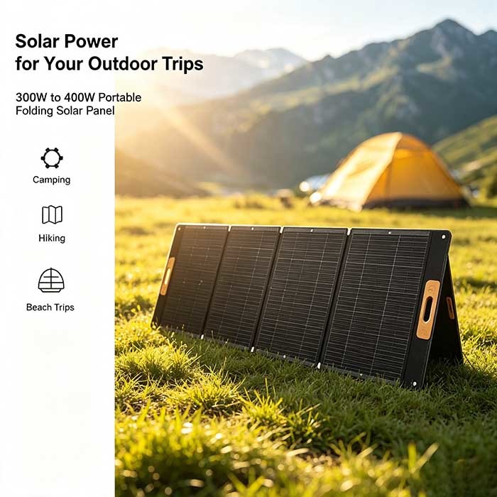Portable 300W Fold‑Up Solar Panel Charger High‑Efficiency ETFE Solar Kit for