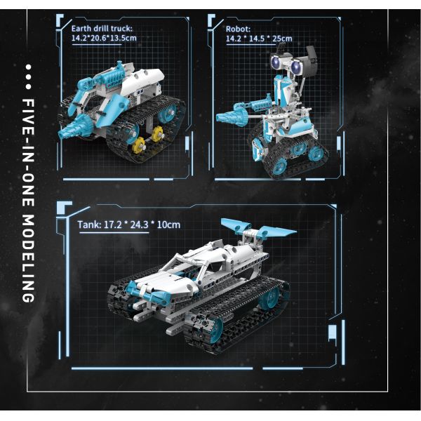 Induction Remote Control Robot Toy Building Kit for Boys 8-14 Years Old DIY Engineering