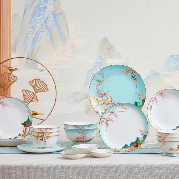 Ready To Ship In Stock Custom Ceramic Dinnerware Set Personalized Plates Bowls / Mugs for Formal and Casual Dining