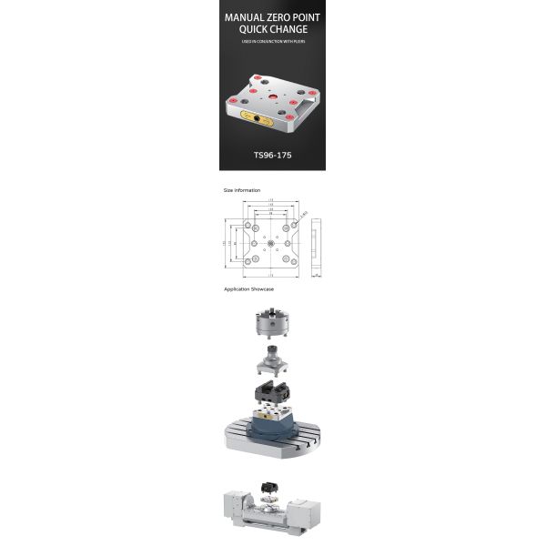 Zero Point Quick Change Fixture Clamps CNC Base Plate For 5 Axis Vices