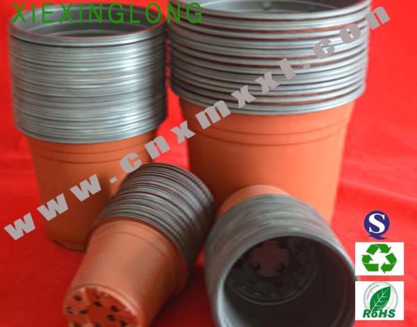 thermoformed plastic blister flower pot with double color