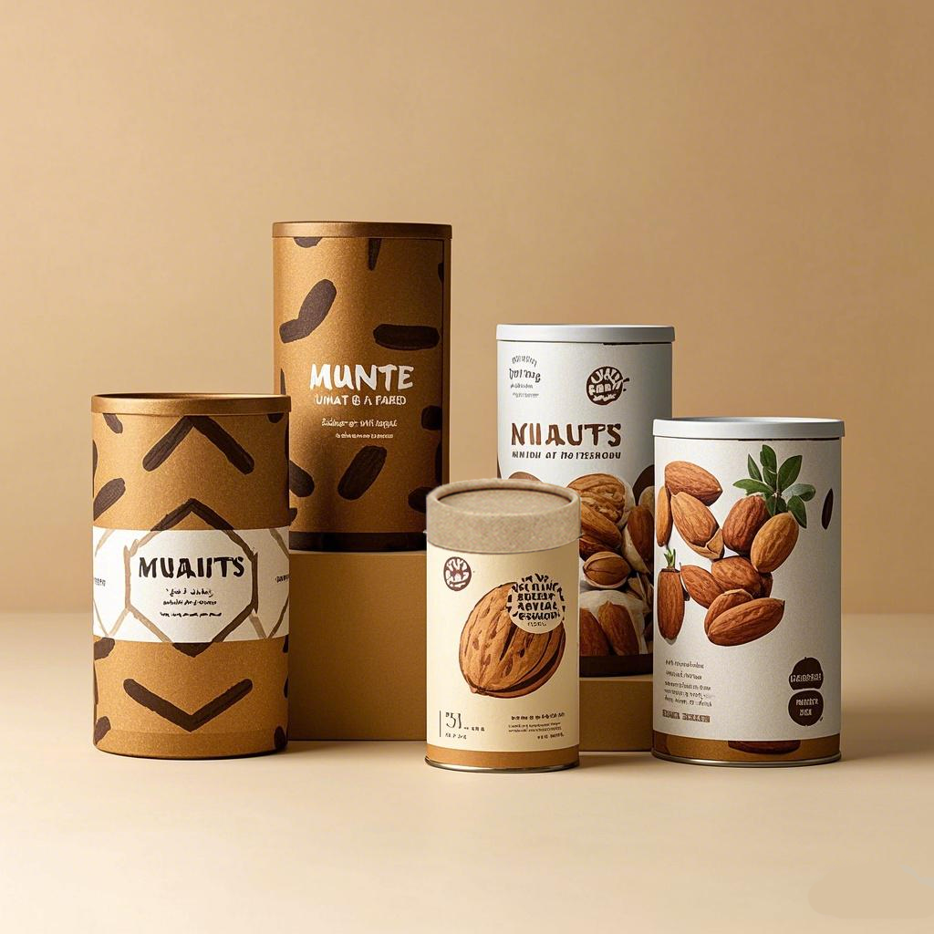 Custom Logo Kraft Paper Composite Cans Cardboard Cylinder Box For Food Packaging