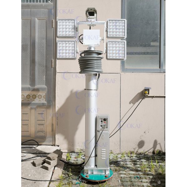 OKAF 3 to 10m Anti shaking electro-mechanical mast 50kg payload weight