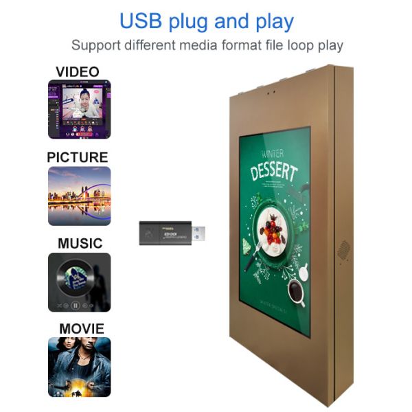 55 Inch Outdoor 2500nits LCD Screen For Advertisement To Display Media Content