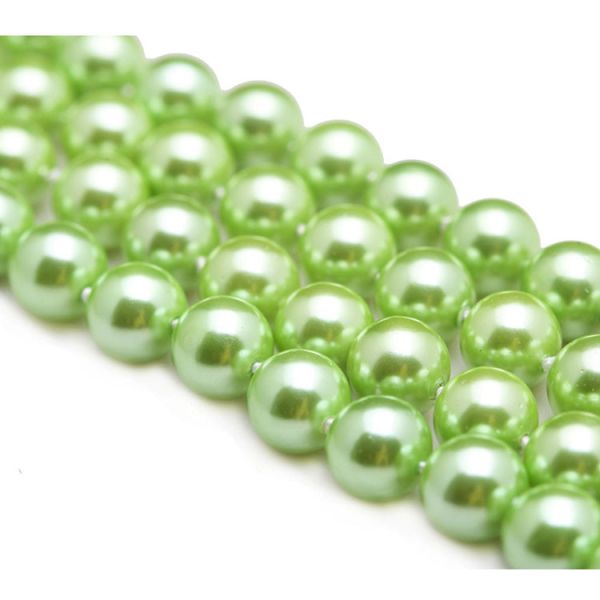 Luxury Green Round 8mm Shell Pearl Sweater Necklace 55 Inches (N08209)