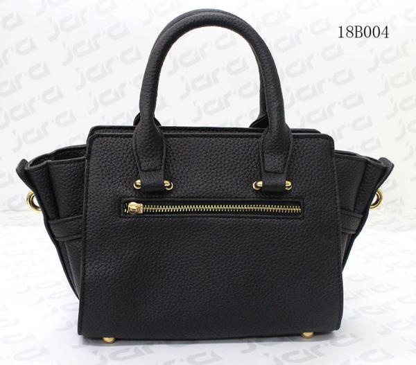 Small Ledis Hand Bag , Female Black Color PU Tote Bag With 23*12*18cm Size