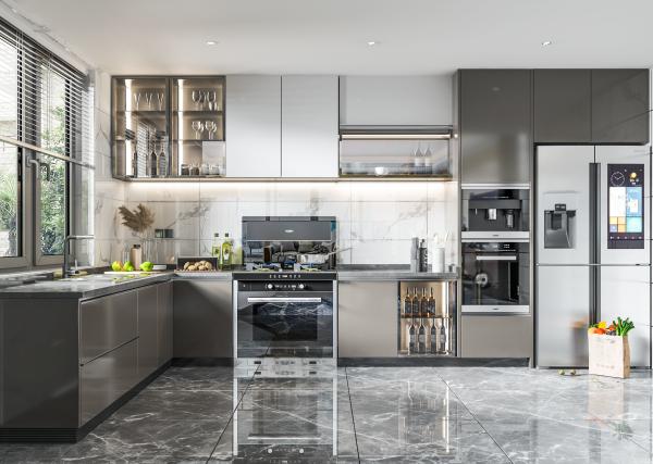 Meubles imperméables en MDF, sur mesure, pour la maison, armoires de cuisine modernes en bois
