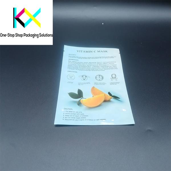 Custom Printed Plastic Packaging Bag Flat Pouch Three Side Seal Mask Pouch