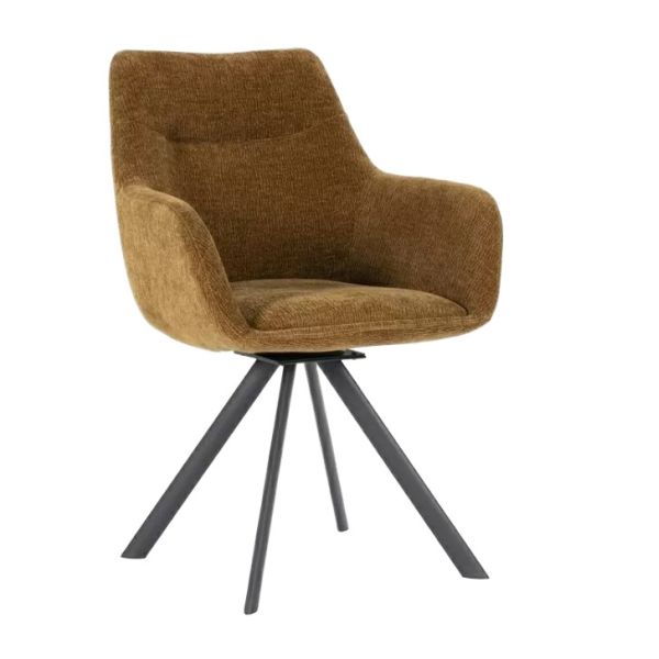 Leisure Eco-Friendly Modern Upholstered Fabric Swivel Single Sofa Chair with Backrest Home Furniture Office Living Room Dining