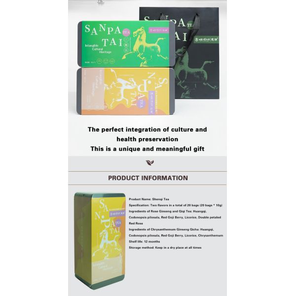 200g Organic Tea Ginseng and Astragalus HALAL/ISO/EAC Certified Healthy Tea for Christmas Gift