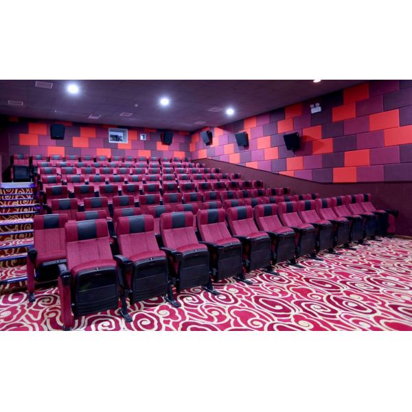 Ergonomic Steel Frame Powder Coated Cinema Theater Chairs With Cupholder