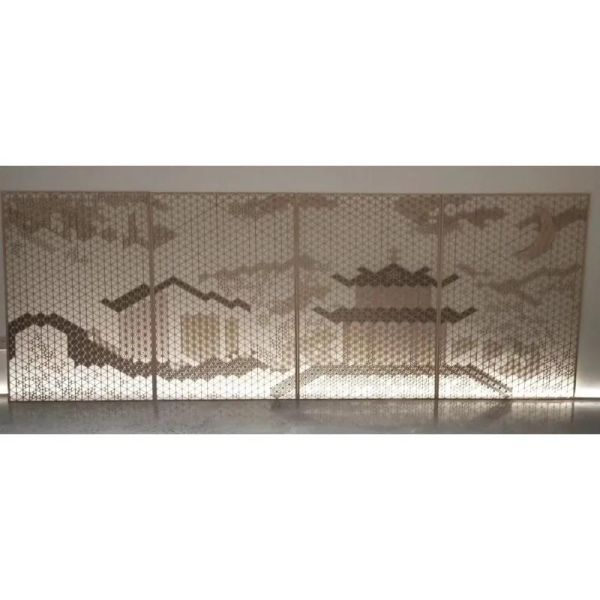 High-tech traditional purely handmade wood flower chips or Kumiko for furniture or windows