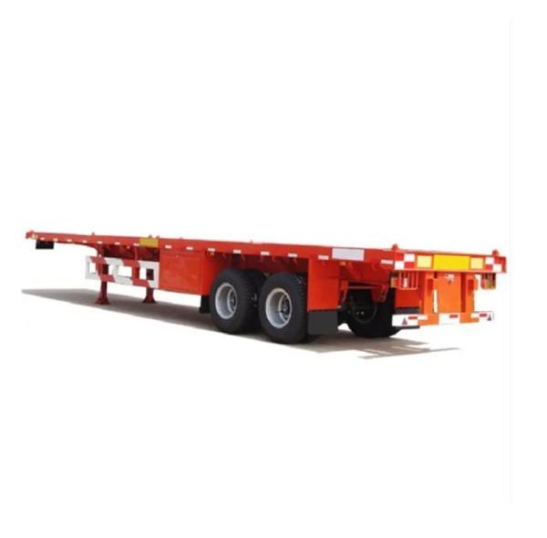 Two Axle Container Flatbed Semi Trailer With 1840mm Tread And 8t Grade