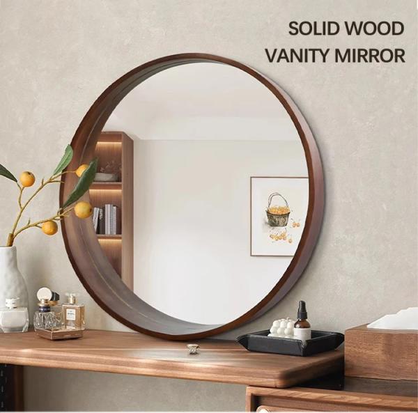24 Inches Black Framed Vanity Mirror , Custom Framed Mirrors For Bathrooms